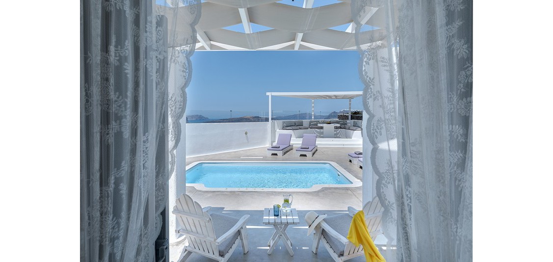 Bedrooms - Villa with Caldera view - 6 persons