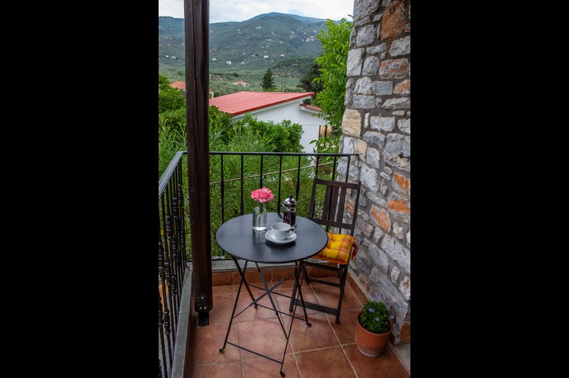 Studio mit Balkon und Bergblick