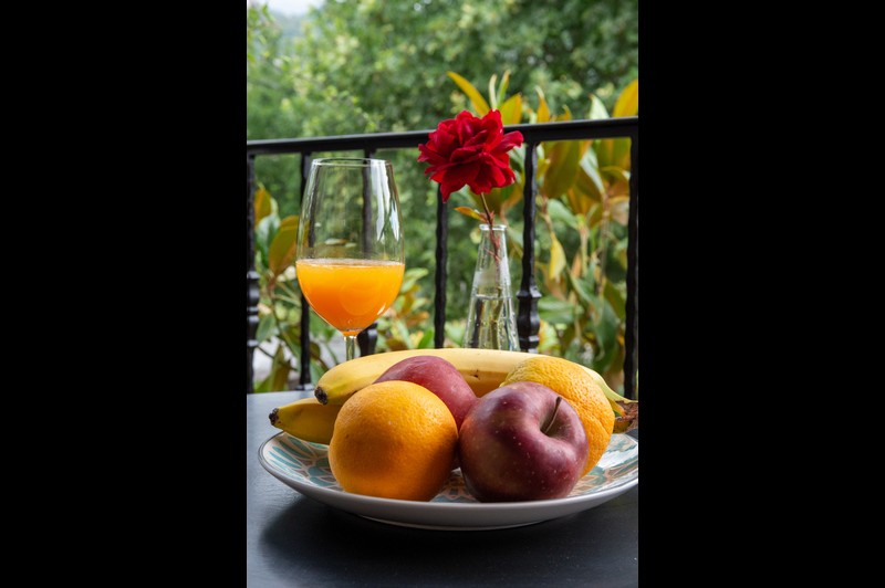Studio mit Balkon und Bergblick